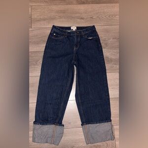 Kate Spade Jeans Size 6 High Rise Straight Wide Cuff Cropped Denim